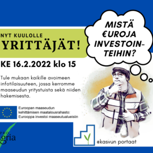 Mistä euroja investointeihin? -webinaari ke 16.2. klo 15