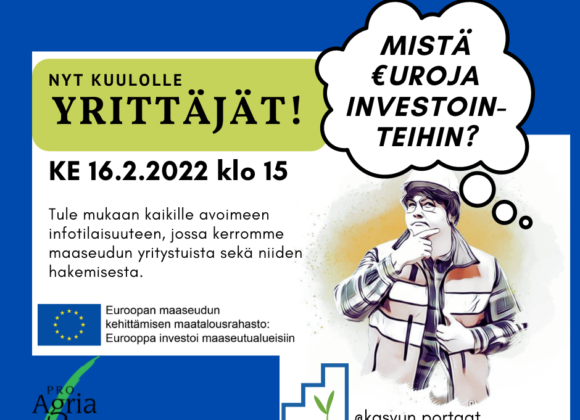 Mistä euroja investointeihin? -webinaari ke 16.2. klo 15