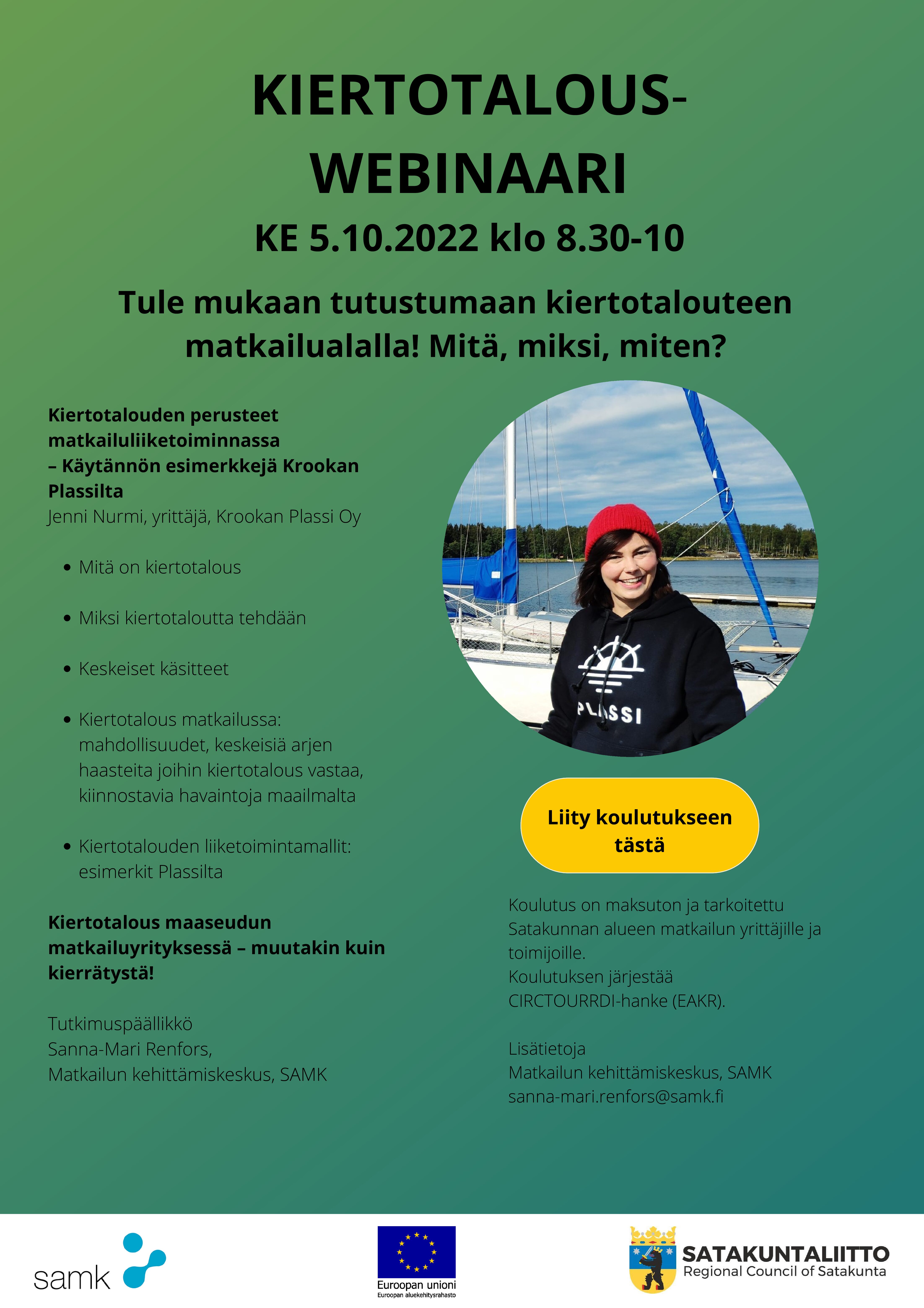 Matkailualan yrittäjille kohdennettu webinaari ke 5.10.