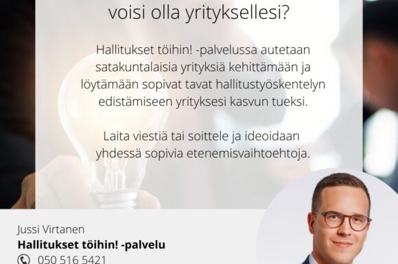 Hallitukset töihin! -palvelun infotilaisuus ti 7.2. ja pe 10.2.