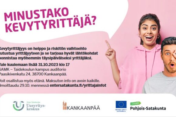 Minustako kevytyrittäjä? Tervetuloa infotilaisuuteen 31.10.